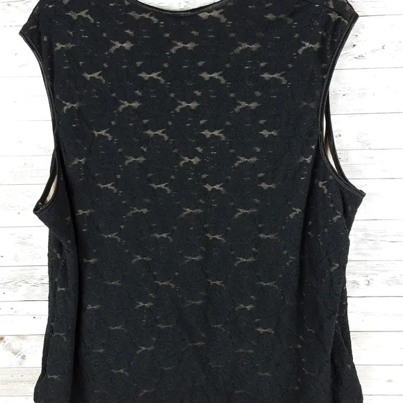 NWT, Fashion Top, 0276, black lace round neck top, Sz 18/20 - Picture 5 of 5